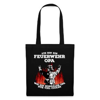 Feuerwehr Opa - Cooler Opa Feuerwehrmann - Stoffbeutel - Schwarz - Vorne