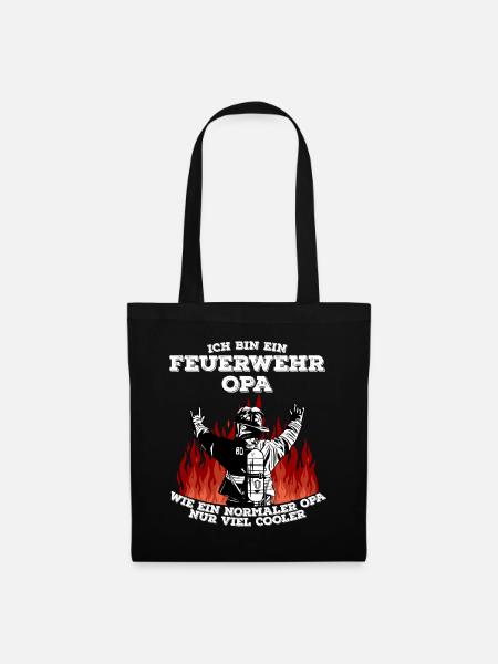 Feuerwehr Opa - Cooler Opa Feuerwehrmann - Stoffbeutel - Schwarz