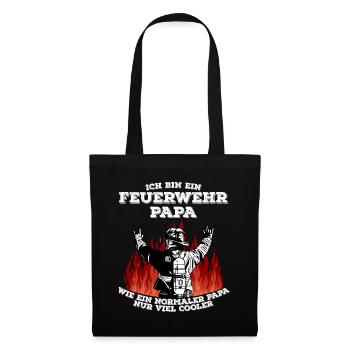 Feuerwehr Papa - Cooler Vater Feuerwehrmann - Stoffbeutel - Schwarz - Vorne