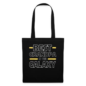 Best Grandpa In The Galaxy Shirt Geschenk - Stoffbeutel - Schwarz - Vorne