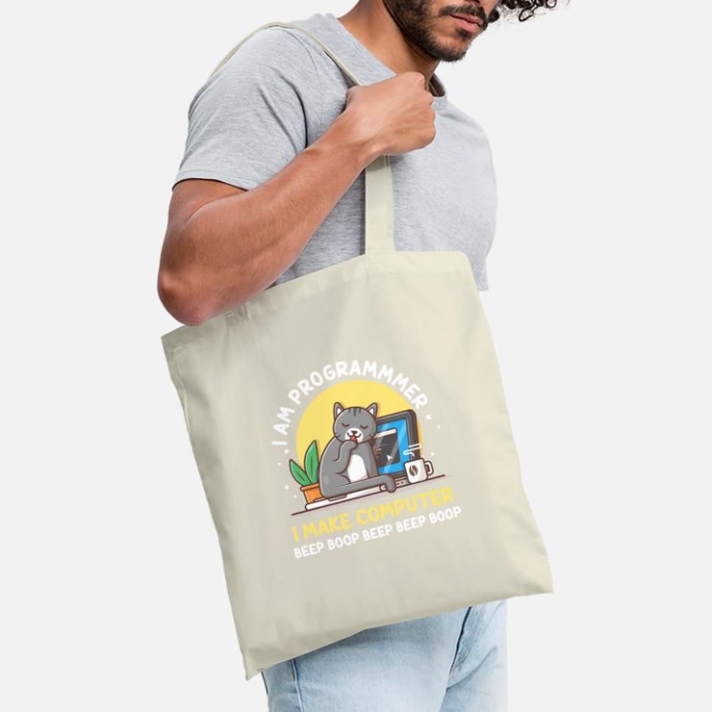 Cat Programmer Coder Entwickler Kitten Computer Stoffbeutel