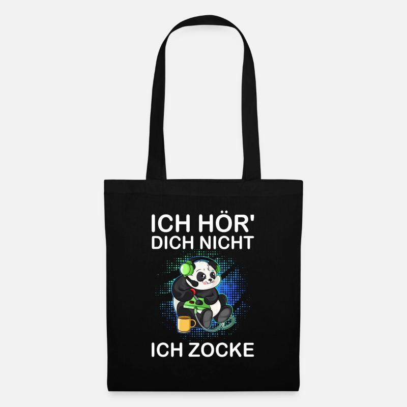 Ich Höre Dich Nicht Ich Zocke Gamer Geschenk Idee - Stoffbeutel - Schwarz