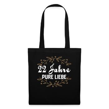 Ehepartner Ehemann Bronzehochzeit Geschenk - Stoffbeutel - Schwarz - Vorne
