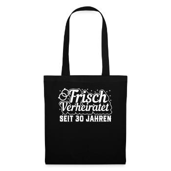 Ehefrau Verheiratet Perlenhochzeit Geschenk - Stoffbeutel - Schwarz - Vorne