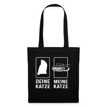 Deine Katze Meine Panzer Panzerfahrer - Stoffbeutel - Schwarz - Vorne
