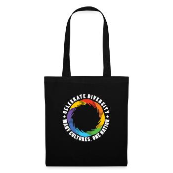 Célébrer la diversité De nombreuses cultures Nation Anti - Sac en tissu - noir - Devant