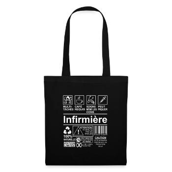 Infirmière Humour Drôles Cadeau - Sac en tissu - noir - Devant