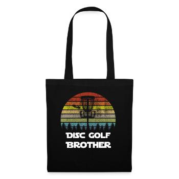 Retro Disc Golf Brother Frisbee Shirt Gift - Tote Bag - black - Front