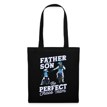 Cadeau de motocross moto dirt bike - Sac en tissu - noir - Devant
