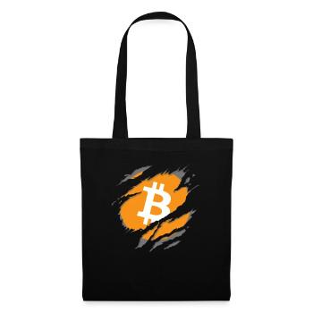 Bitcoin BTC und Crypto Design - Stoffbeutel - Schwarz - Vorne