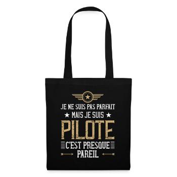 Je Ne Suis Pas Parfait Mais Je Suis Pilote d'Avion - Sac en tissu - noir - Devant