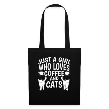 Café drôle et chat disant barista amateur de caféine - Sac en tissu - noir - Devant