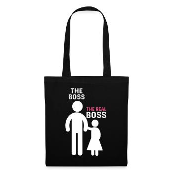 Le vrai patron père fille fille - Sac en tissu - noir - Devant