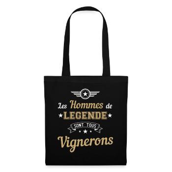 Vigneron cadeau humour drôle métier vigne homme - Sac en tissu - noir - Devant