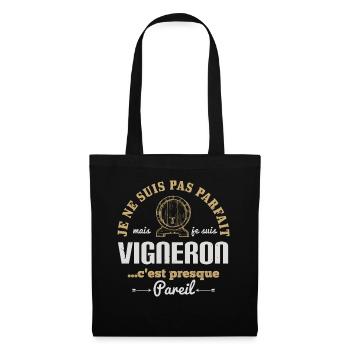 Vigneron cadeau humour drôle métier vigne homme - Sac en tissu - noir - Devant
