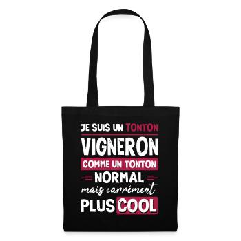 Vigneron cadeau humour drôle métier super tonton - Sac en tissu - noir - Devant