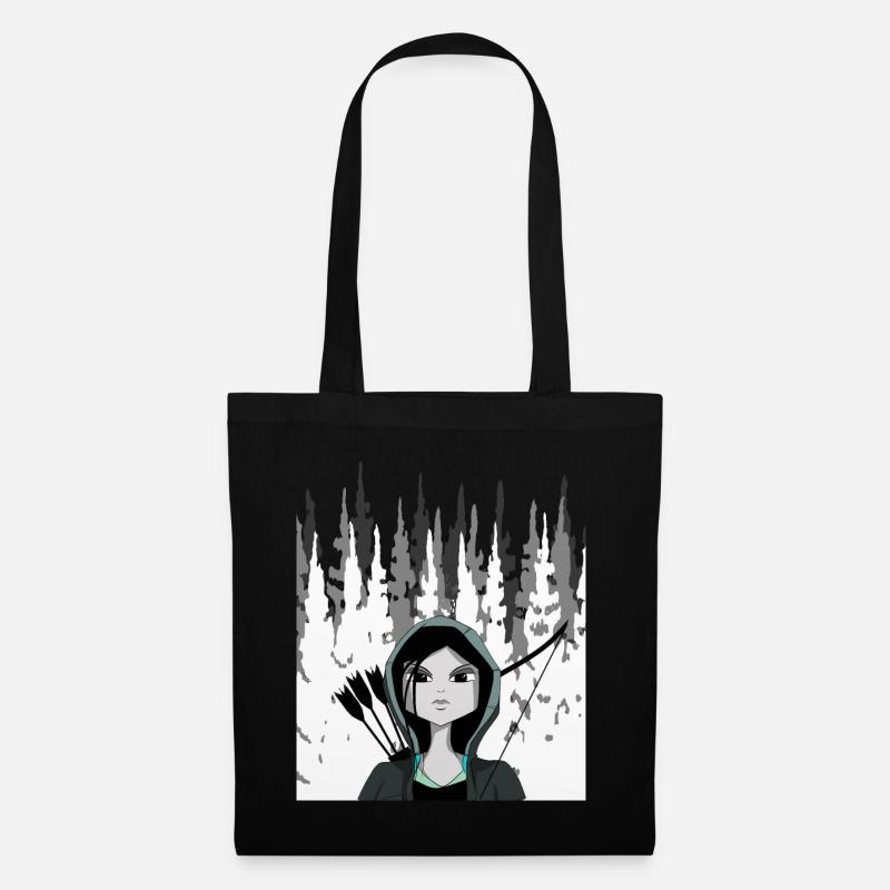 Bogenschießen, Bogenschiessen, Frauen, Geschenk - Stoffbeutel - Schwarz