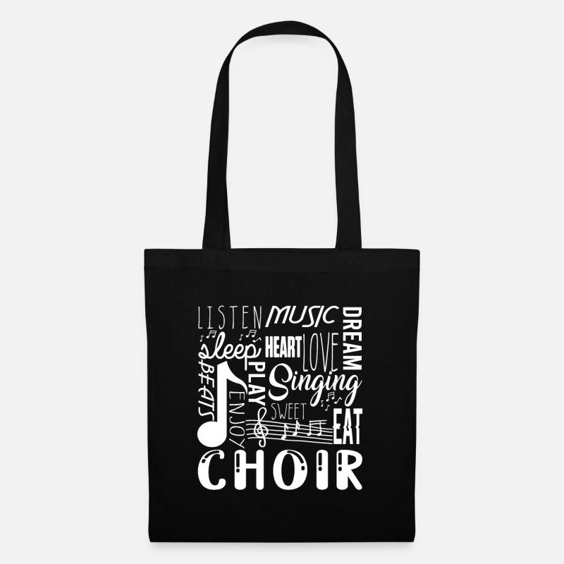 Singender Chor Chor Chor Musik Noten Clef Geschenk - Stoffbeutel - Schwarz