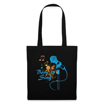 Born To Sing Notes Musique Musicien Karaoke Mic Cadeau - Sac en tissu - noir - Devant