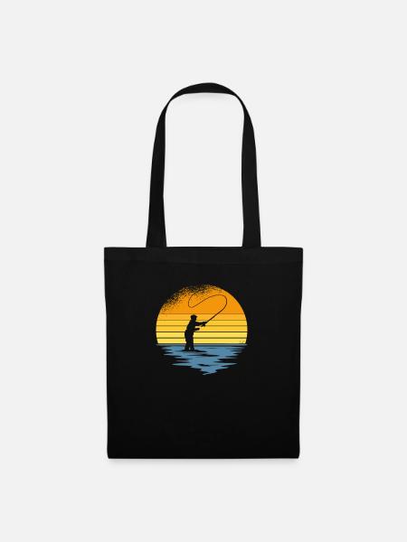 Regalo di pesca a mosca vintage per il pescatore - Borsa di stoffa - nero