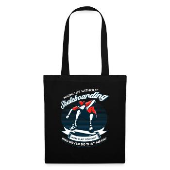 Skateboarder Skaten Skateboard - Sac en tissu - noir - Devant
