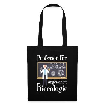 Professor für Bierologie Bierbrauer Craft Beer - Stoffbeutel - Schwarz - Vorne