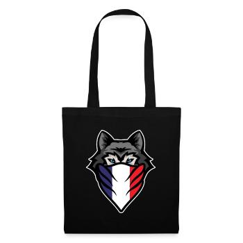 Sibirische Husky Frankreich Flagge Wolf Hund Besitzer Haustier Geschenk - Stoffbeutel - Schwarz - Vorne