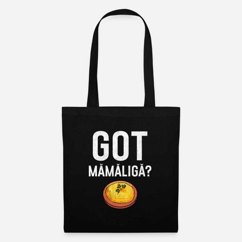 Rumänisches Design | Haben Sie Mamaliga? Geschenk - Stoffbeutel - Schwarz