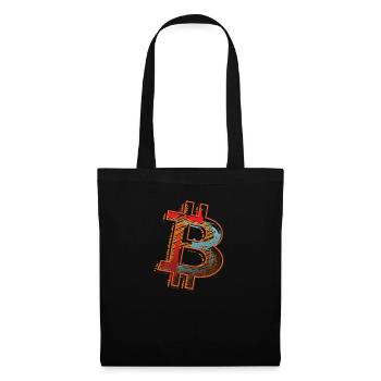 Bitcoin BTC und Crypto Design - Stoffbeutel - Schwarz - Vorne