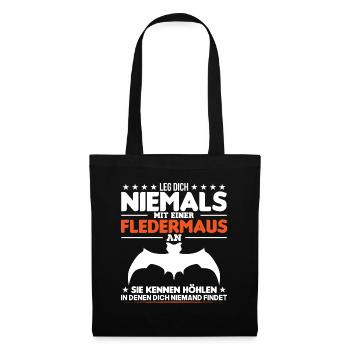 Fledermaus Spruch Tierliebhaber Fledermäuse - Stoffbeutel - Schwarz - Vorne