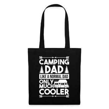 Camper Papa Camping Geschenk - Stoffbeutel - Schwarz - Vorne