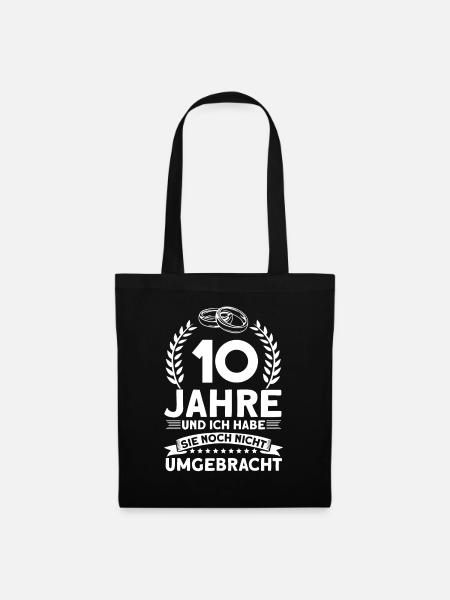 Ehemann 10 Jahre Ehe Rosenhochzeit Geschenk - Stoffbeutel - Schwarz