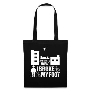 Pied Cassé fracture du pied cadeau enfant Parkour - Sac en tissu - noir - Devant
