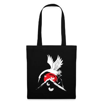 Common Crane Japan Bird Watching Japanese Culture - Tote Bag - black - Front