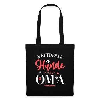 Weltbeste Hunde Oma Frauchen Hunde Spruch Geschenk - Stoffbeutel - Schwarz - Vorne
