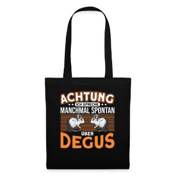 Deguhalter Degu Spontan Geschenk - Stoffbeutel - Schwarz - Vorne