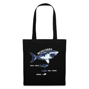 Requin requin de requin de megalodon requin blanc plongeur - Sac en tissu - noir - Devant