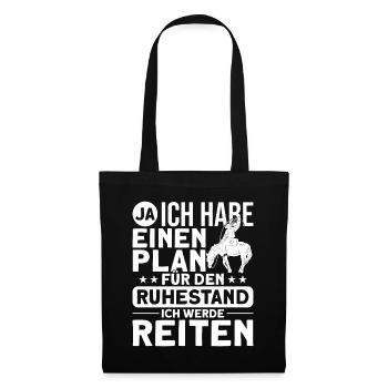 Reiter Reiten Westernreiten - Stoffbeutel - Schwarz - Vorne