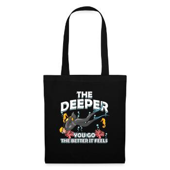The Deeper You Go Scuba Diving Sports Gift - Tote Bag - black - Front