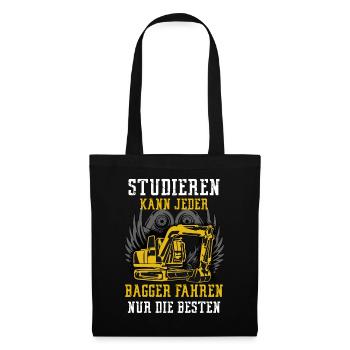Baggerfahrer nur die besten - Stoffbeutel - Schwarz - Vorne