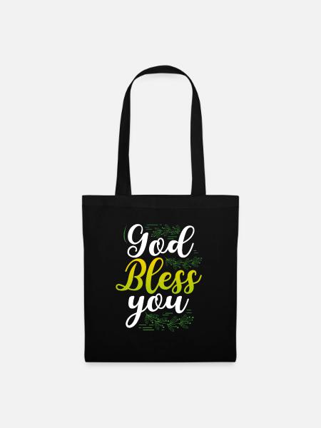 Christliches Geschenk Gott segne dich Christliches Geschenk - Stoffbeutel - Schwarz