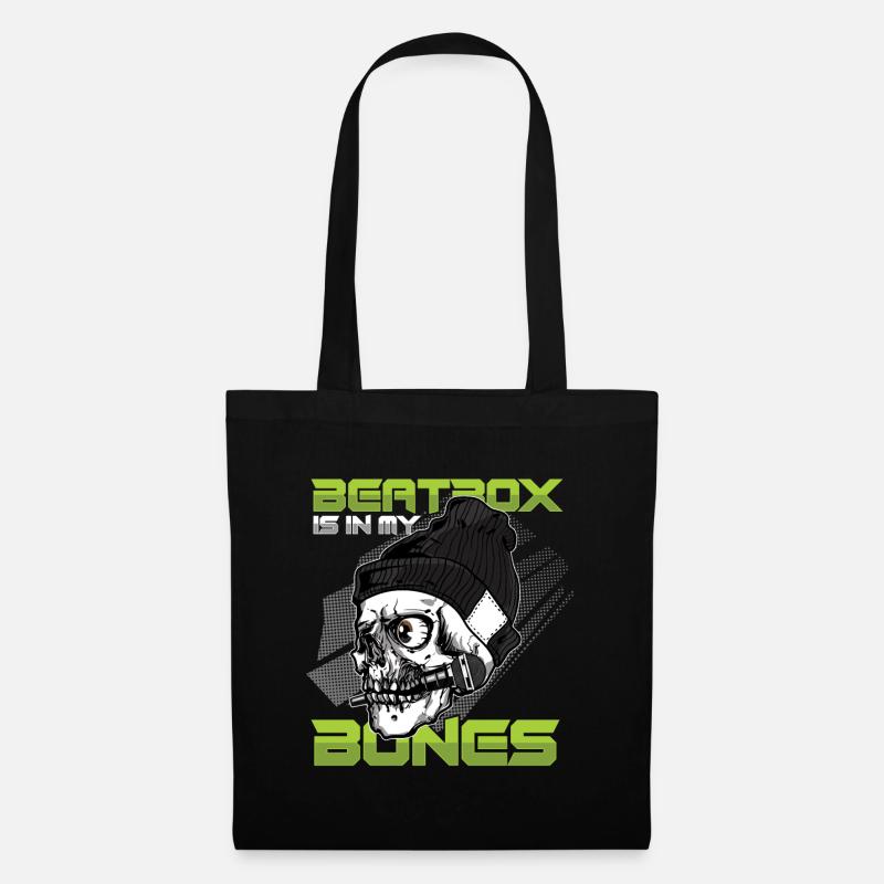 Beatbox In My Bones Skull Skeleton DJ Beatboxer - Sac en tissu - noir