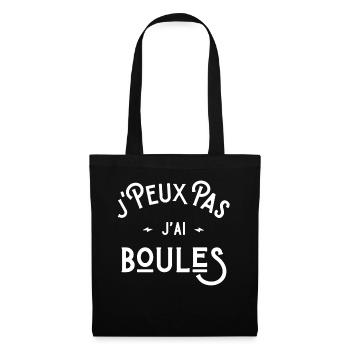 je peux pas j'ai boules cadeau pétanque humour - Sac en tissu - noir - Devant
