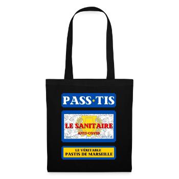 PASTIS PASS-TIS pass sanitaire de Marseille humour - Sac en tissu - noir - Devant