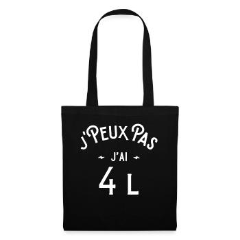 je peux pas j'ai 4 L cadeau humour voiture - Sac en tissu - noir - Devant