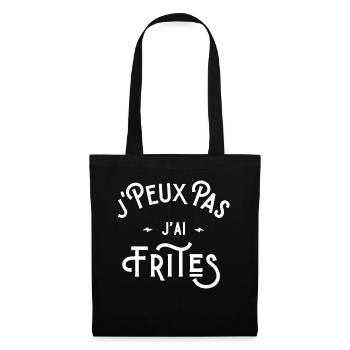 je peux pas j'ai frites idée cadeau humour - Sac en tissu - noir - Devant