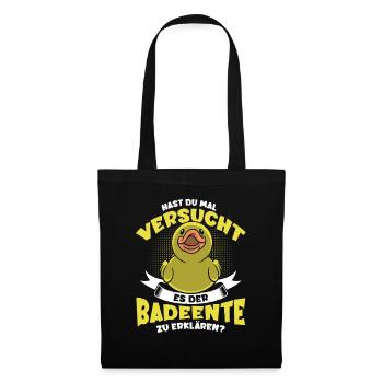 Entenliebhaber Enten Badeenten Geschenk - Stoffbeutel - Schwarz - Vorne