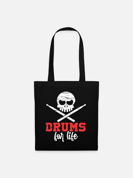 Drums For Life Rock Metal Schlagzeug Drummer Geschenk - Stoffbeutel - Schwarz