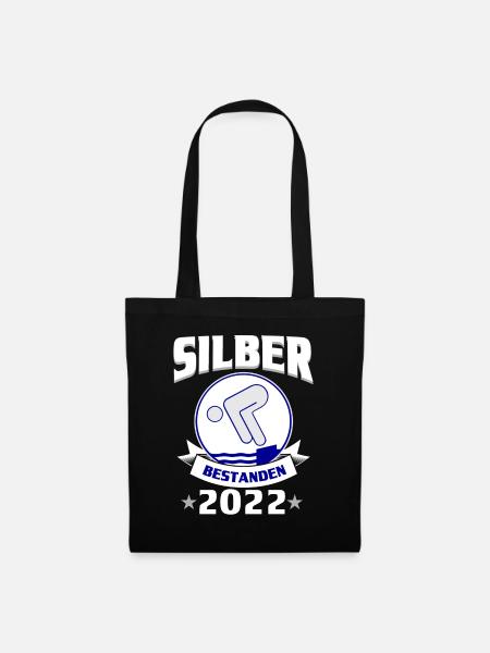 Schwimmer Schwimmen Silber Geschenk - Stoffbeutel - Schwarz