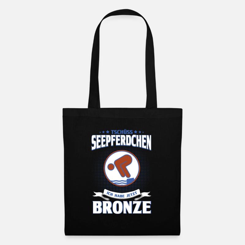 Schwimmer Schwimmprüfung Bronze Geschenk - Stoffbeutel - Schwarz